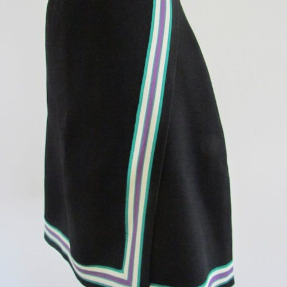 Sandro Paris Elodie Striped Crossover Skirt Noir Stripe Sz M = 2 - Picture 8 of 16